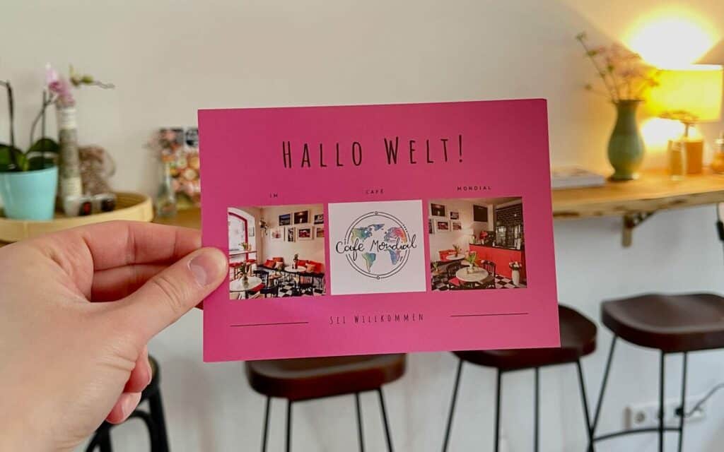 Karte "Hallo Welt" Café Mondial